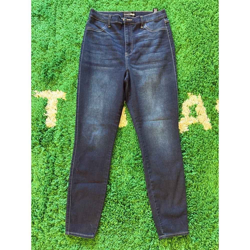 Fashion Nova Skinny Jeans Womens 11/30 Dark Blue Excellent High Rise Denim